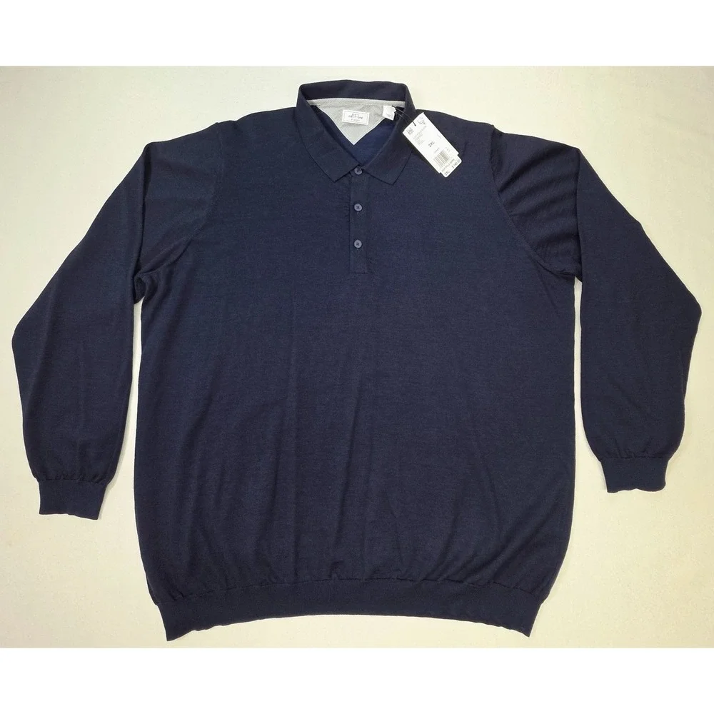 NEW Adidas Sweater Mens 2xl Adipure Wool‎ Golf Pullover Polo Long Sleeve $140
